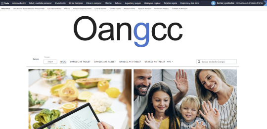 Captura de pantalla de la tienda online de Oangcc en Amazon